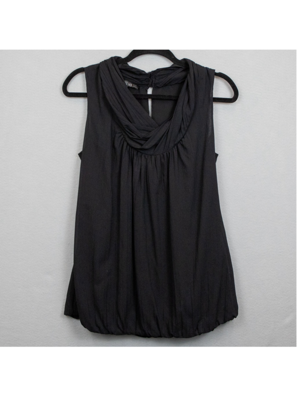 Lafayette 148 black silk blend pleated sleeveless blouson top-6